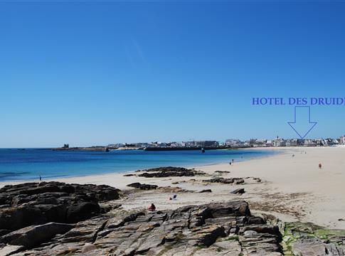 Grande plage de Quiberon et l'hôtel des Druides  - Hôtel des Druides 3 étoiles Quiberon